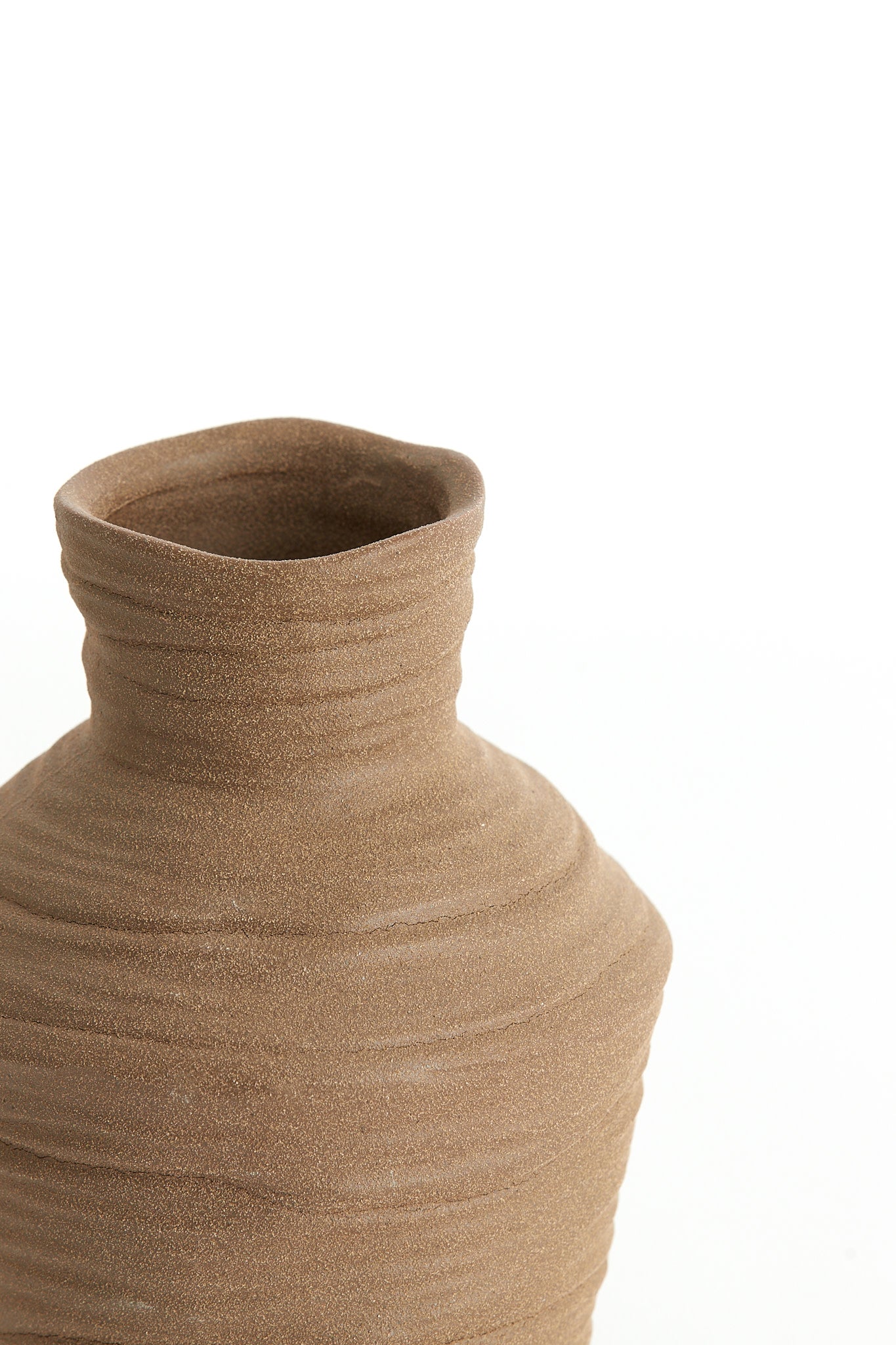 Greccio Matt Brown Ceramic Vase 20.5cm