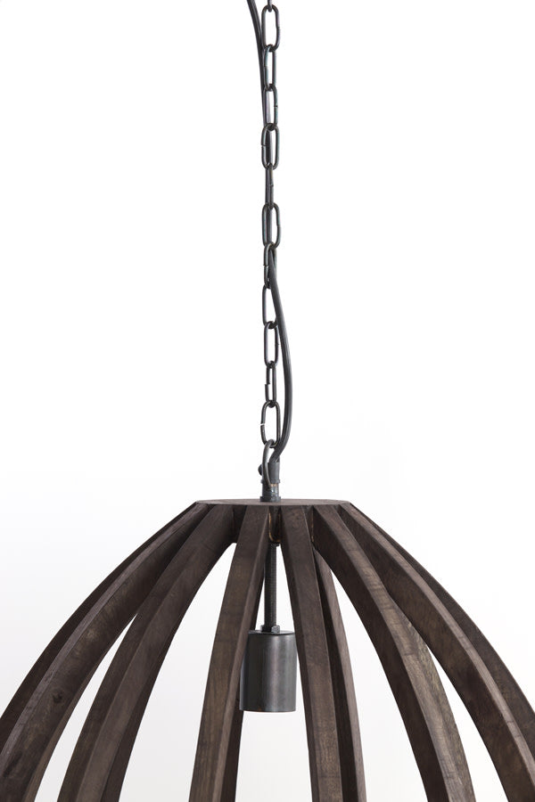 Barsia Dark Brown Wood Pendant Light 40cm