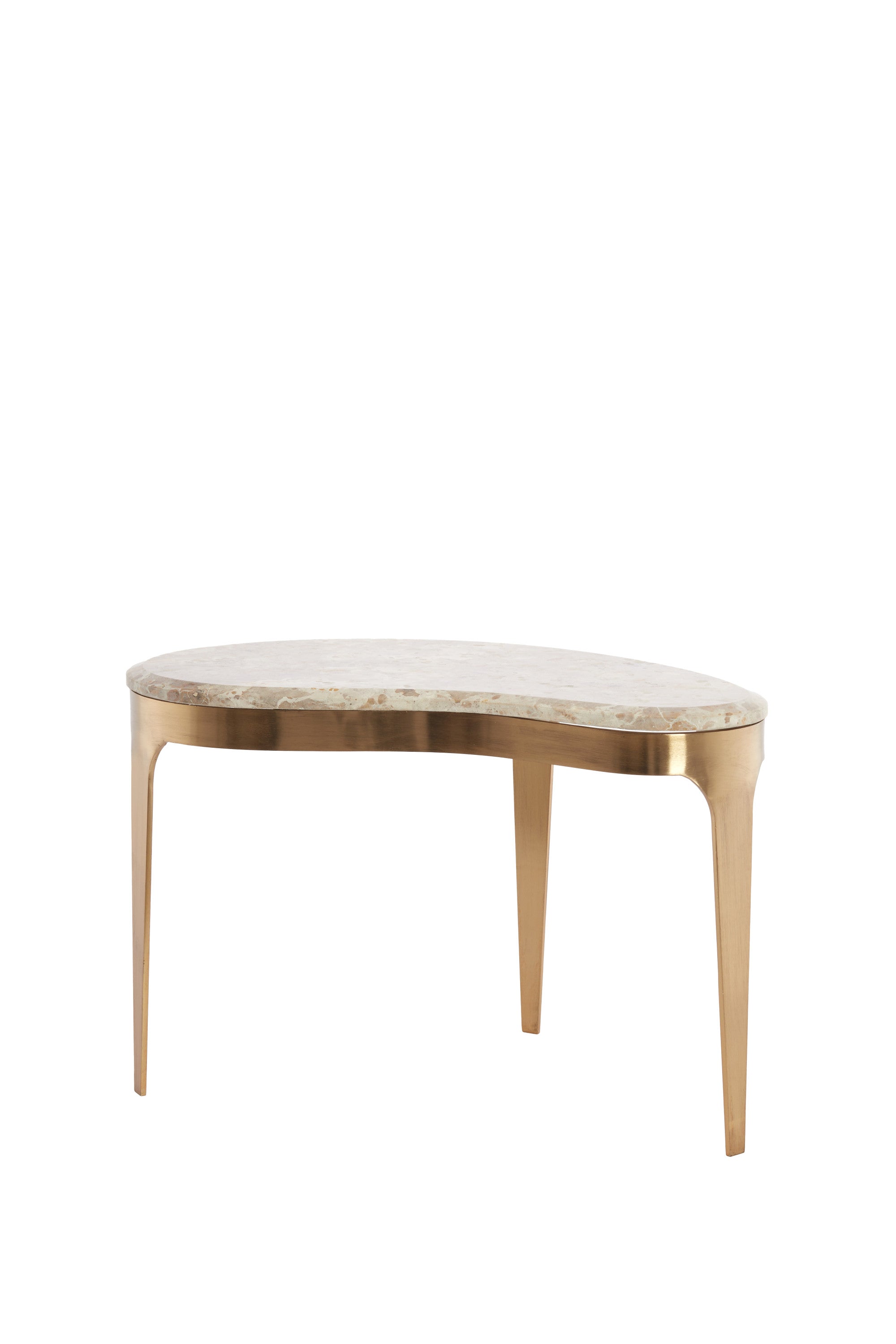 Giulio Taupe Marble & Antique Bronze Coffee Table 65cm