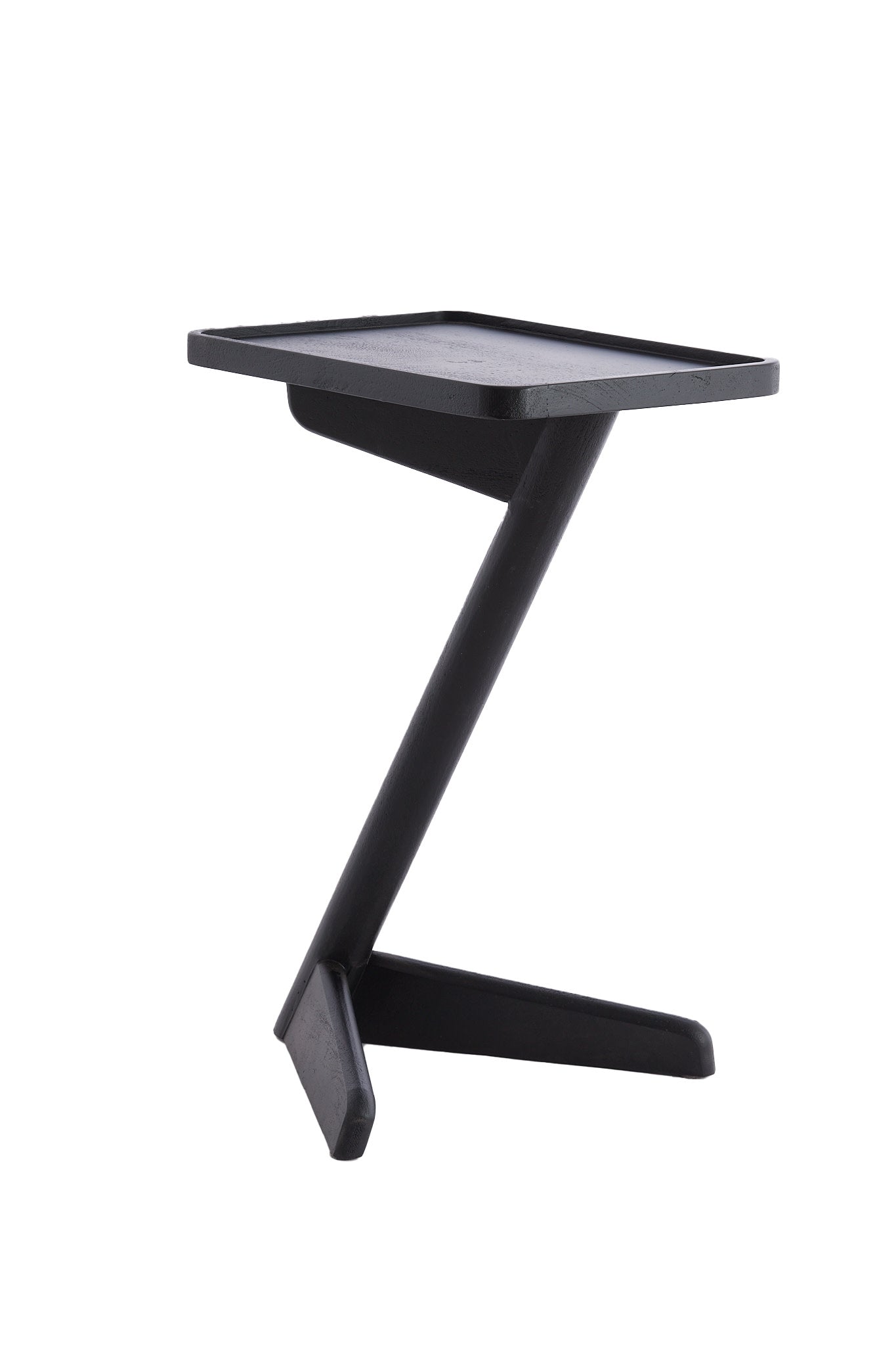 Qiano Matt Black Mango Wood Rectangular Side Table