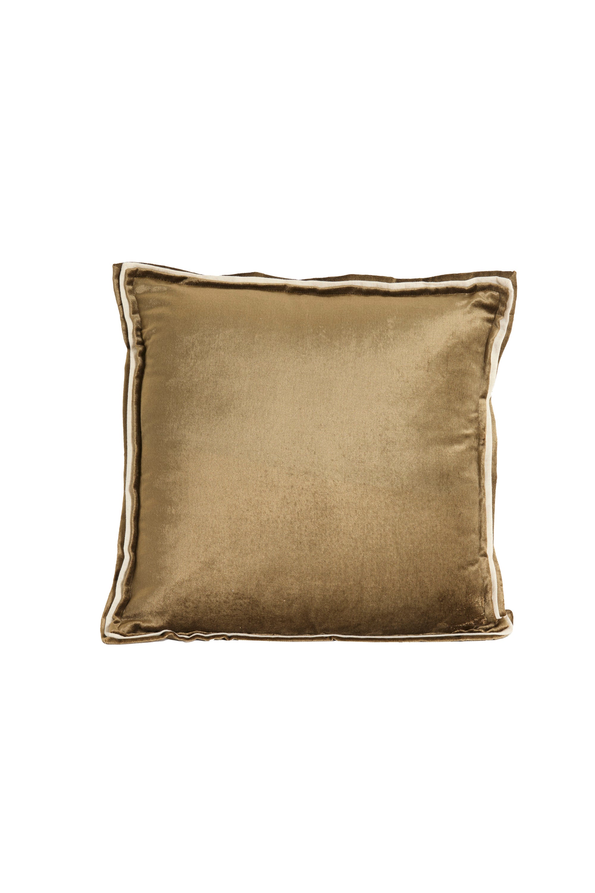 Baxley Olive Green Velvet & Natural Linen Square Cushion 45x45cm