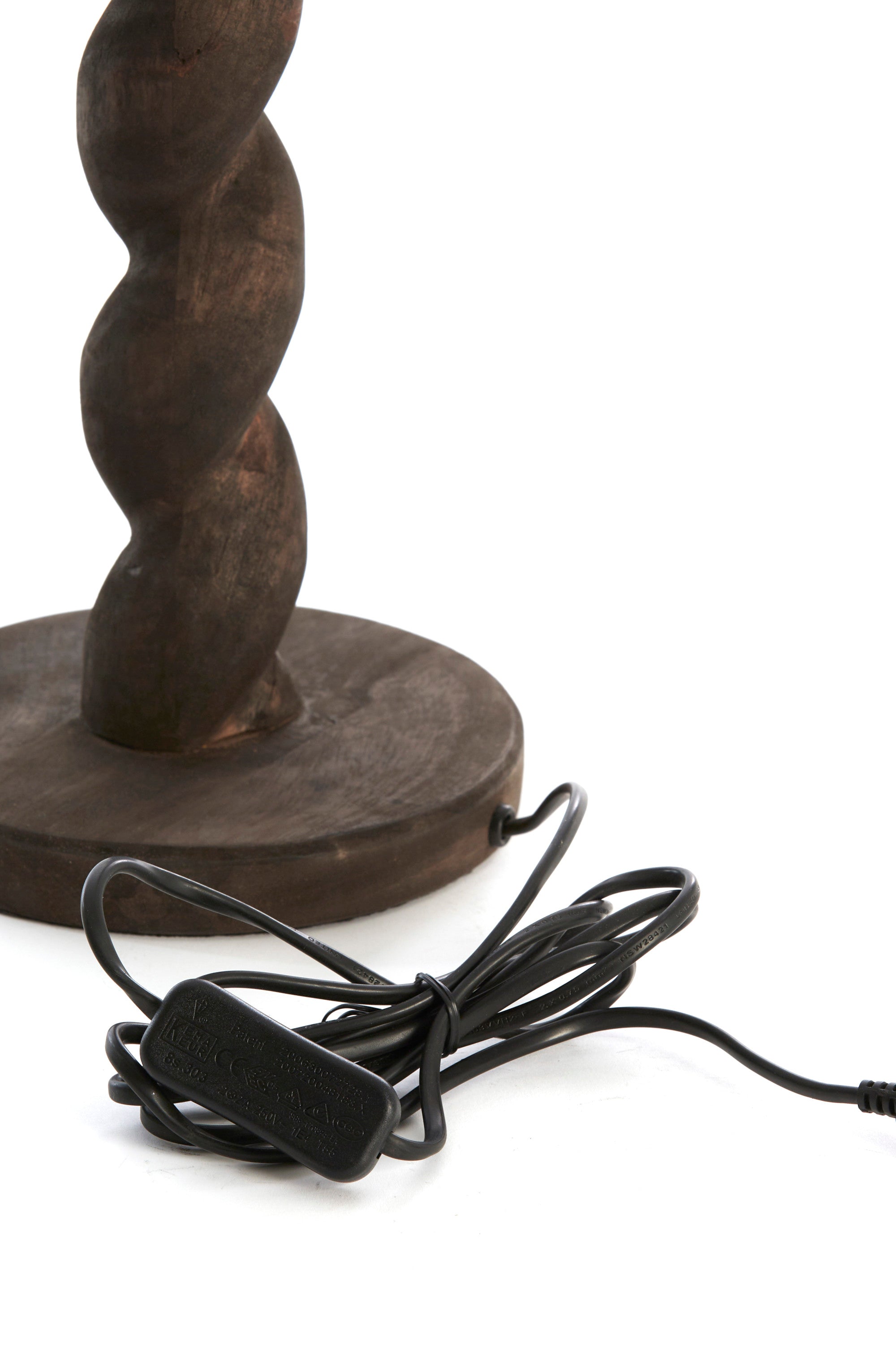 Nanno Matt Grey/Brown Wood Table Lamp Base