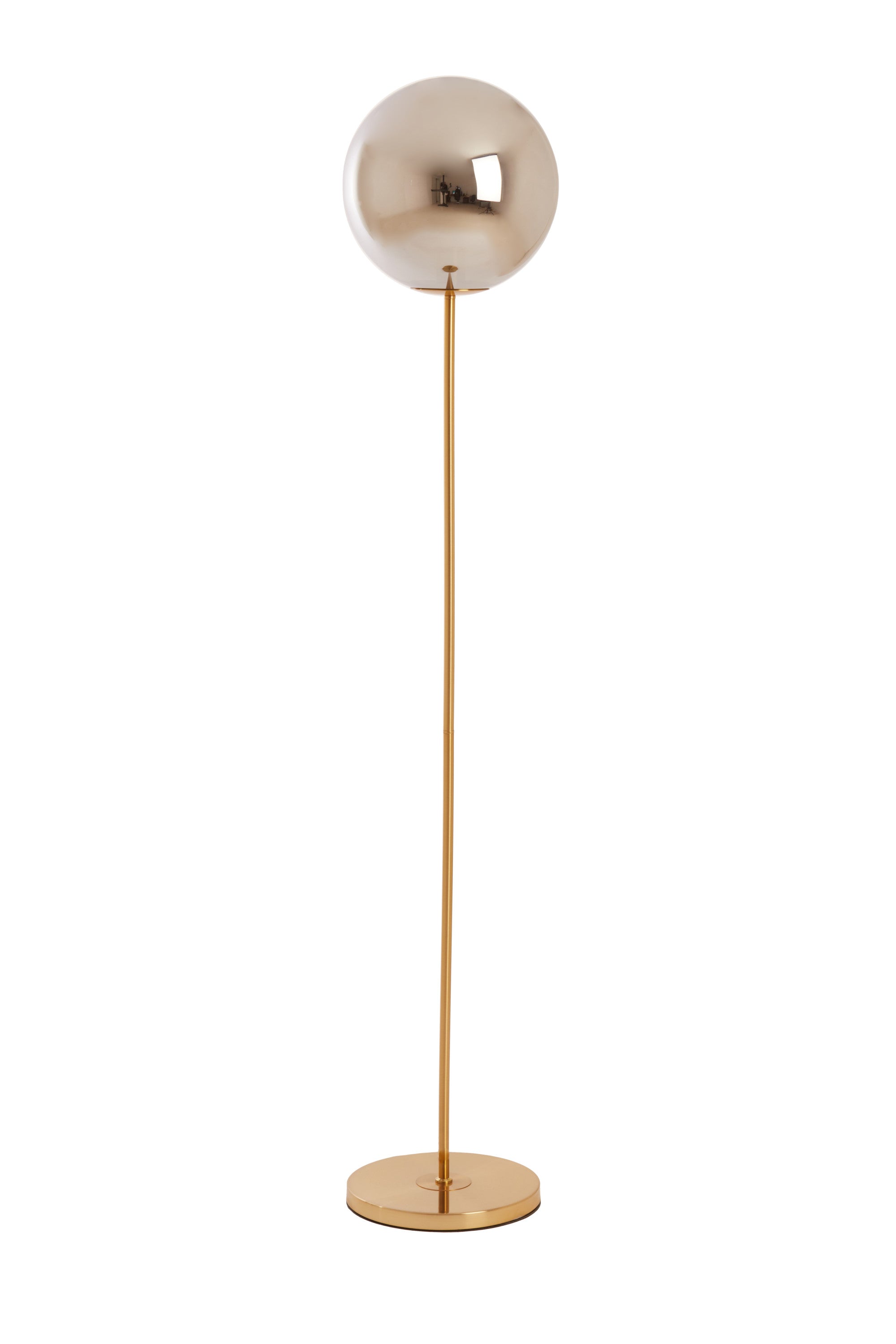 Medina Smoked Glass & Gold Floor Lamp