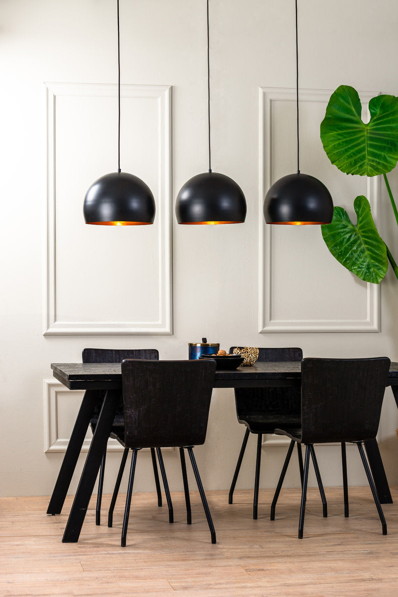 Jaicey Matt Black/Gold Metal 3 Light Pendant Light