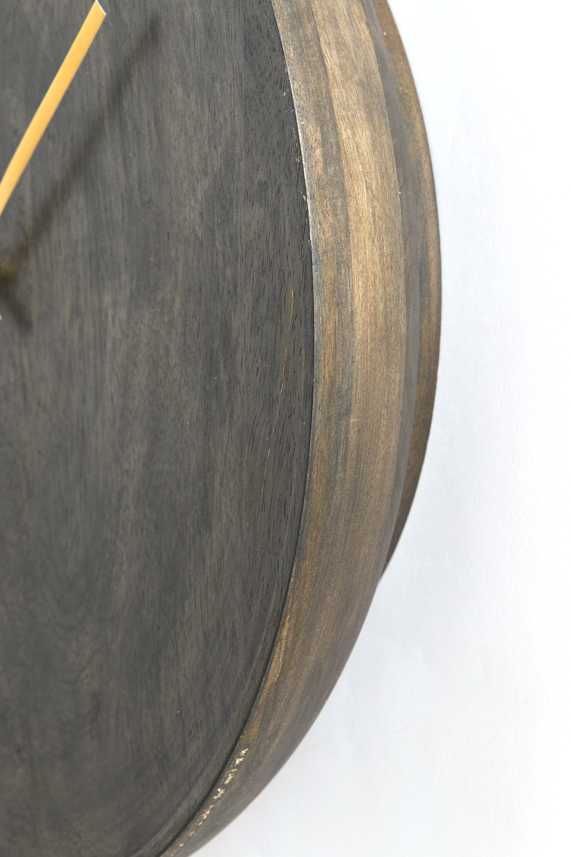 Veti Dark Brown Mango Wood & Gold Wall Clock 56cm