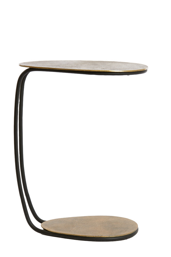 Marsh Antique Bronze Metal Oval Side Table