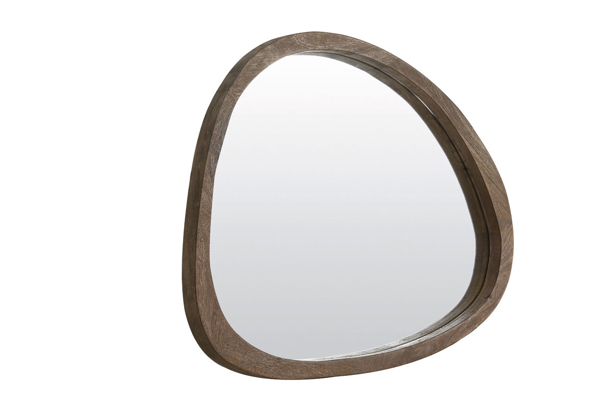 Sonora Matt Dark Brown Organic Wall Mirror 70cm