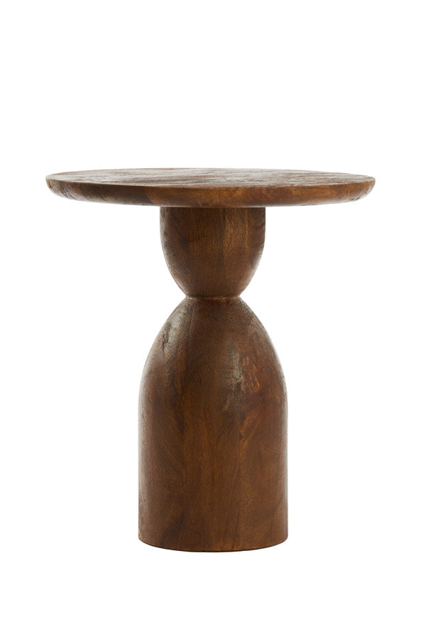 Torir Brown Mango Wood Round Side Table