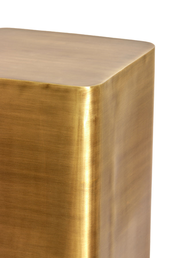 Alurio Antique Bronze Metal Plinth Side Table 60cm