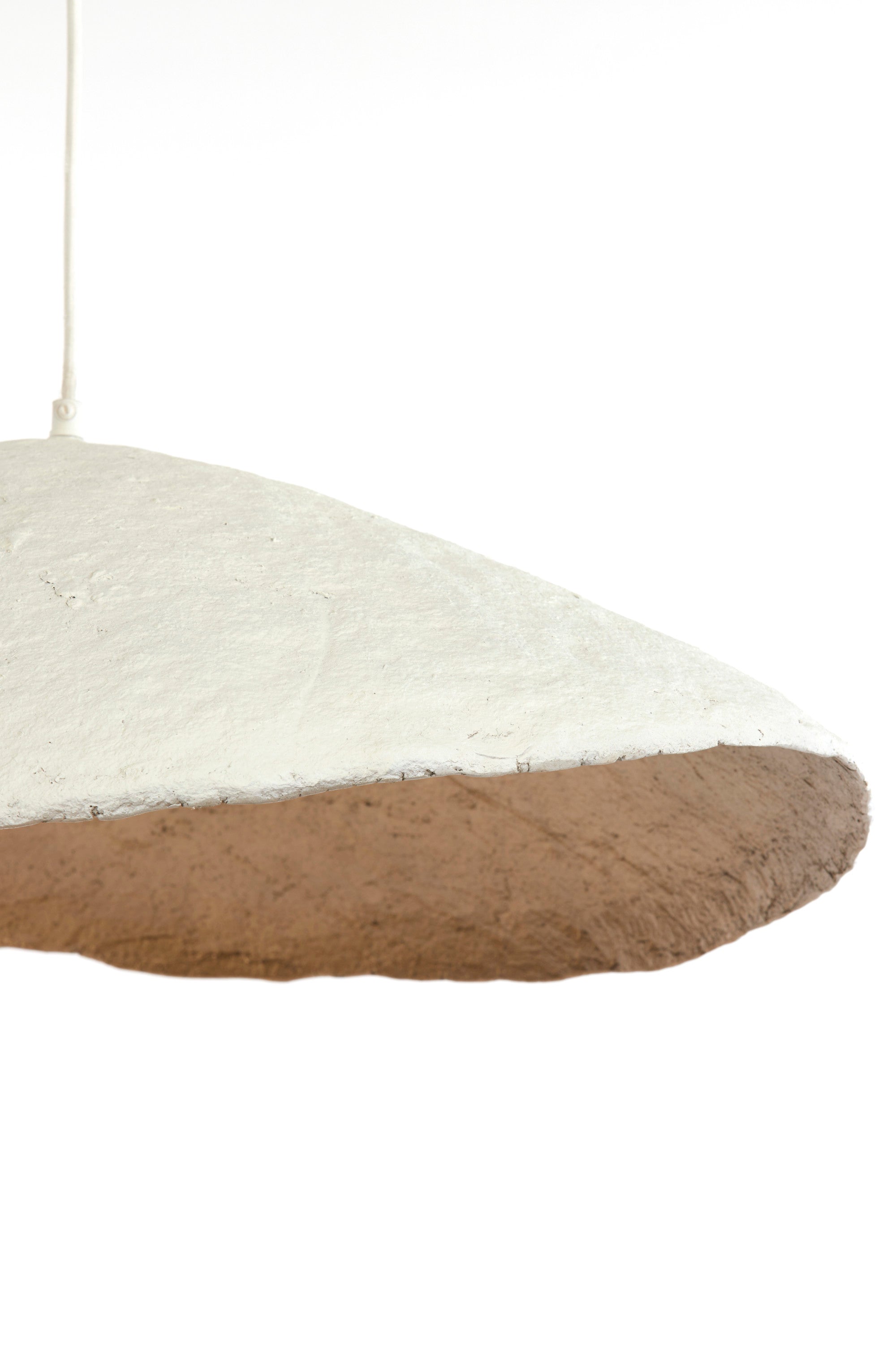 Lonia Cream & Antique Bronze Papier Mâché Pendant Light 71cm