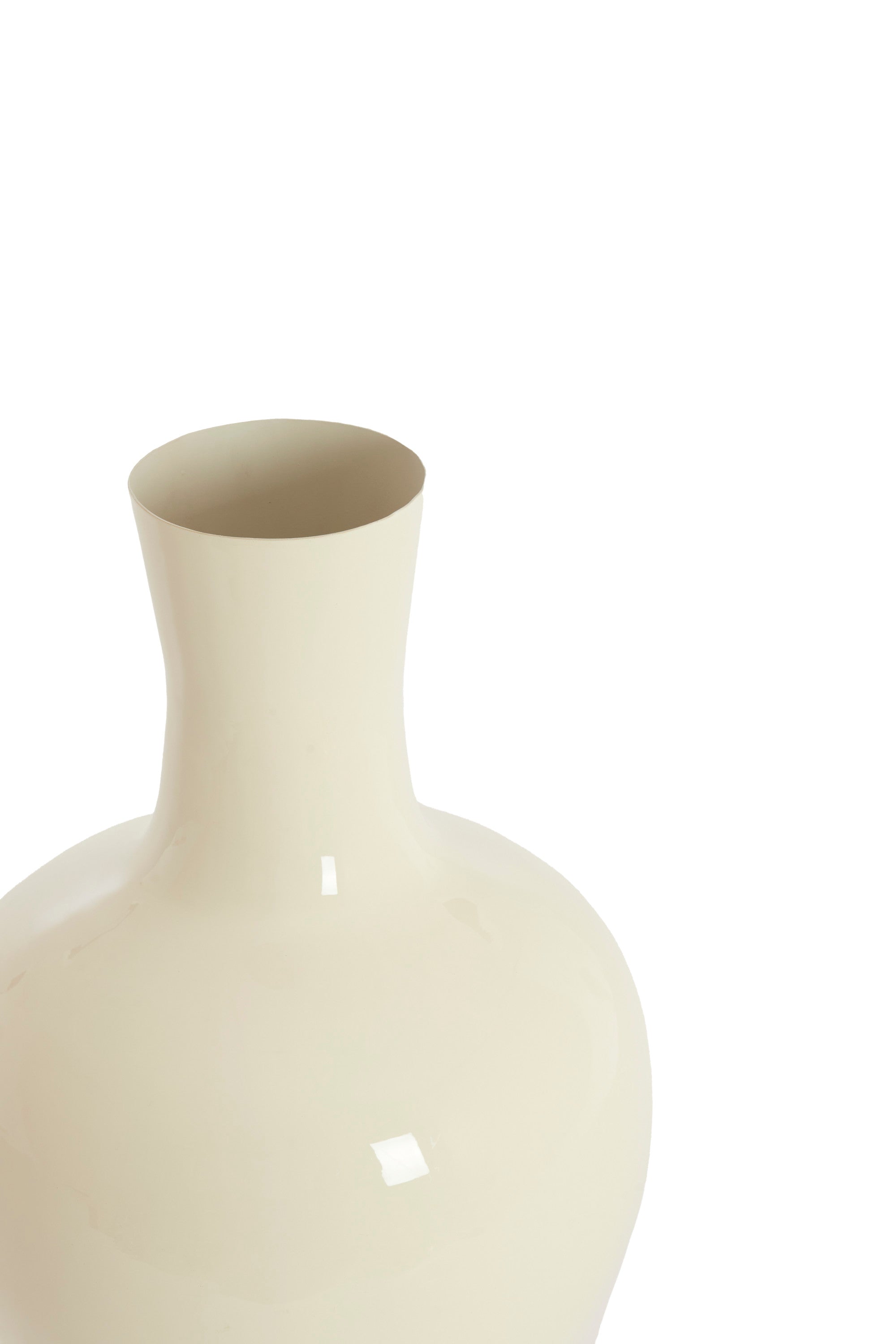 Nana Gloss Cream Metal Vase 50cm