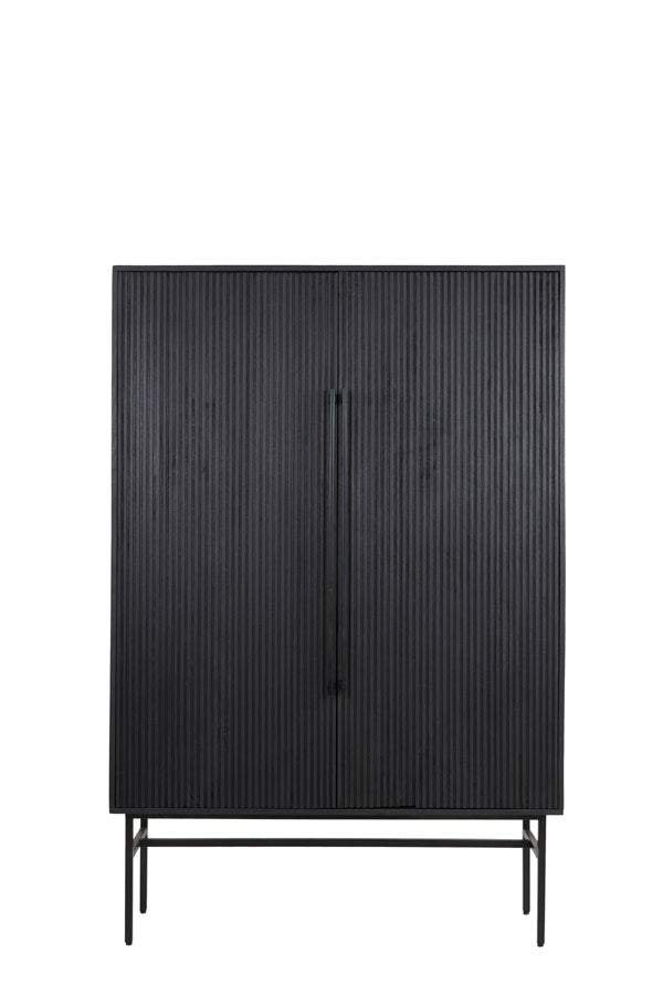 Abage Black Wood Storage Cabinet 180cm