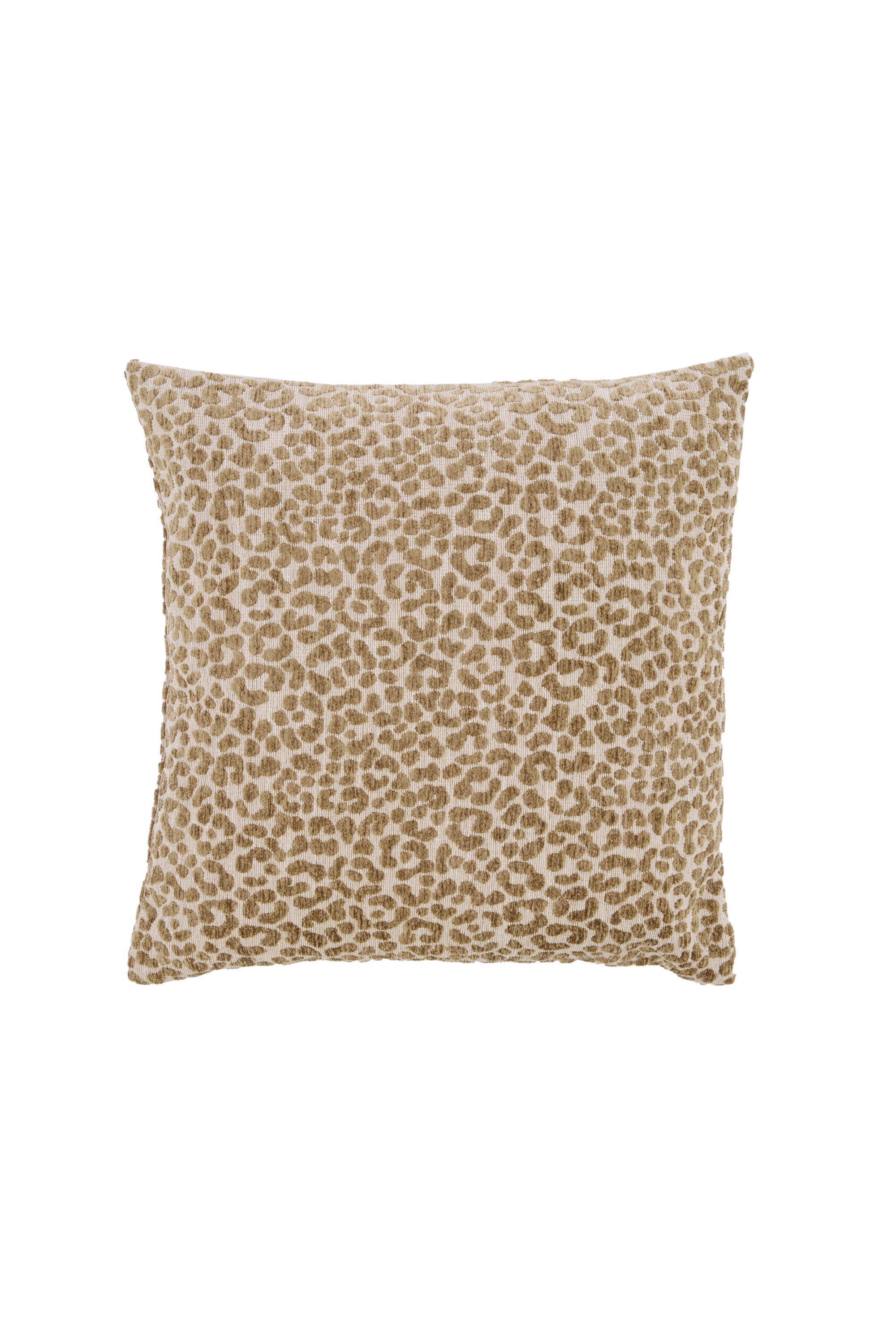 Safford Sand & Olive Green Animal Print Feather Filled Square Cushion 45x45cm