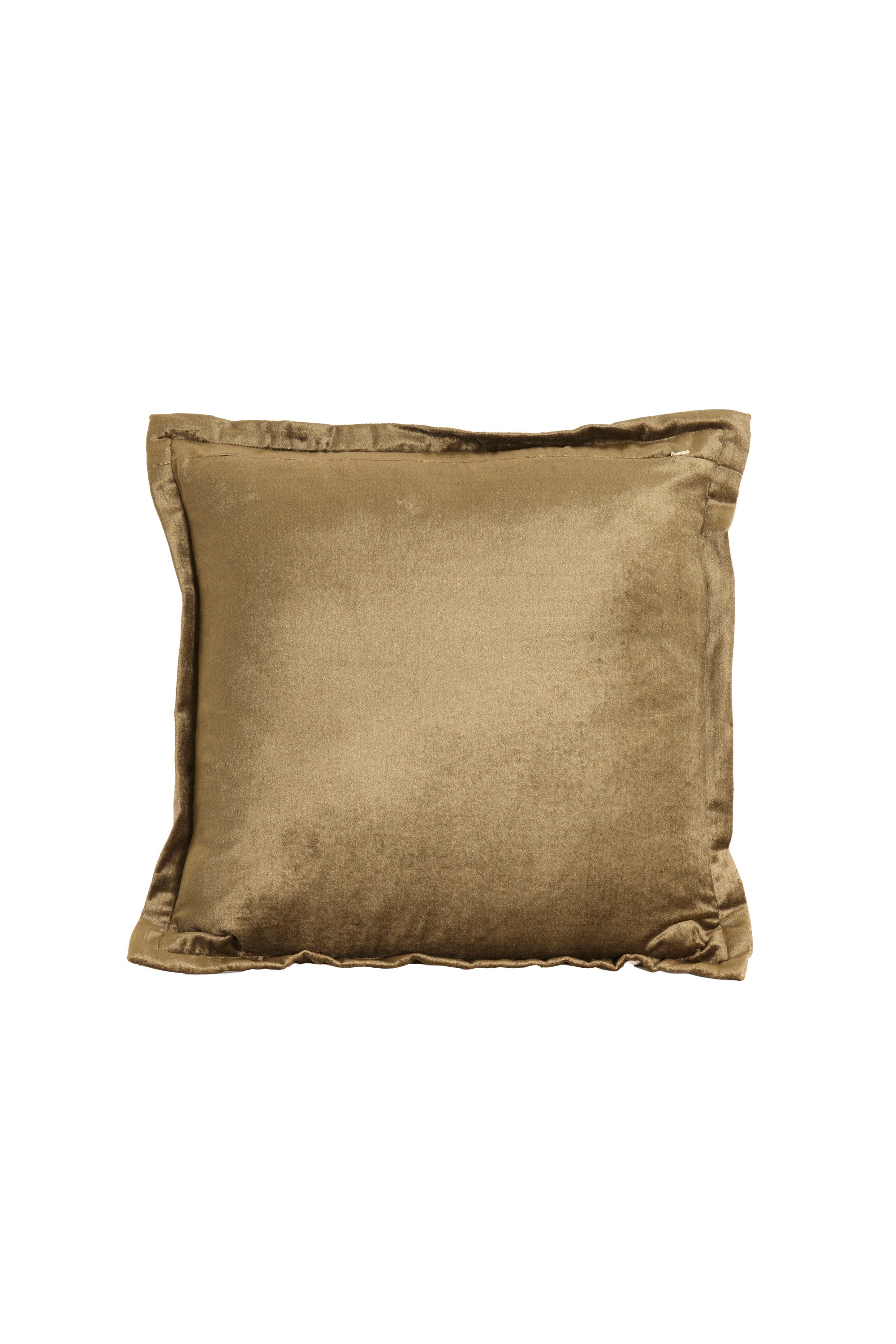 Baxley Olive Green Velvet & Natural Linen Square Cushion 45x45cm