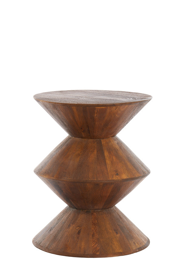 Larus Brown Mango Wood Round Side Table 50cm