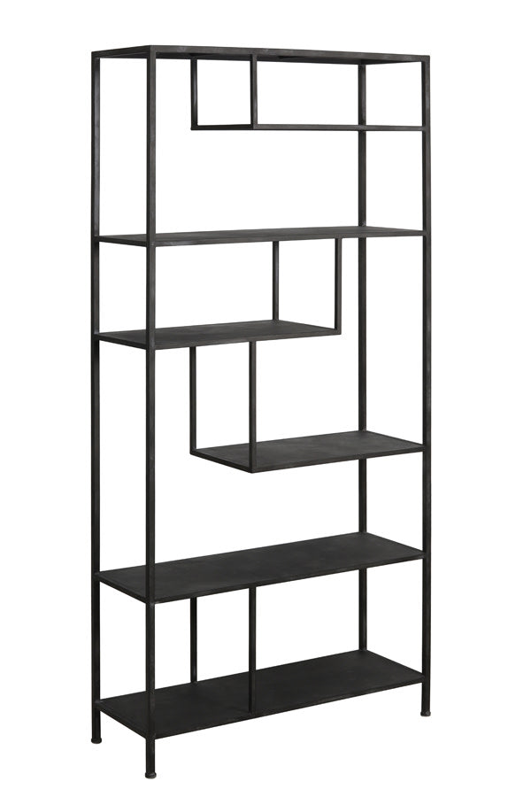 Ylaya Antique Black Metal Open Display Unit