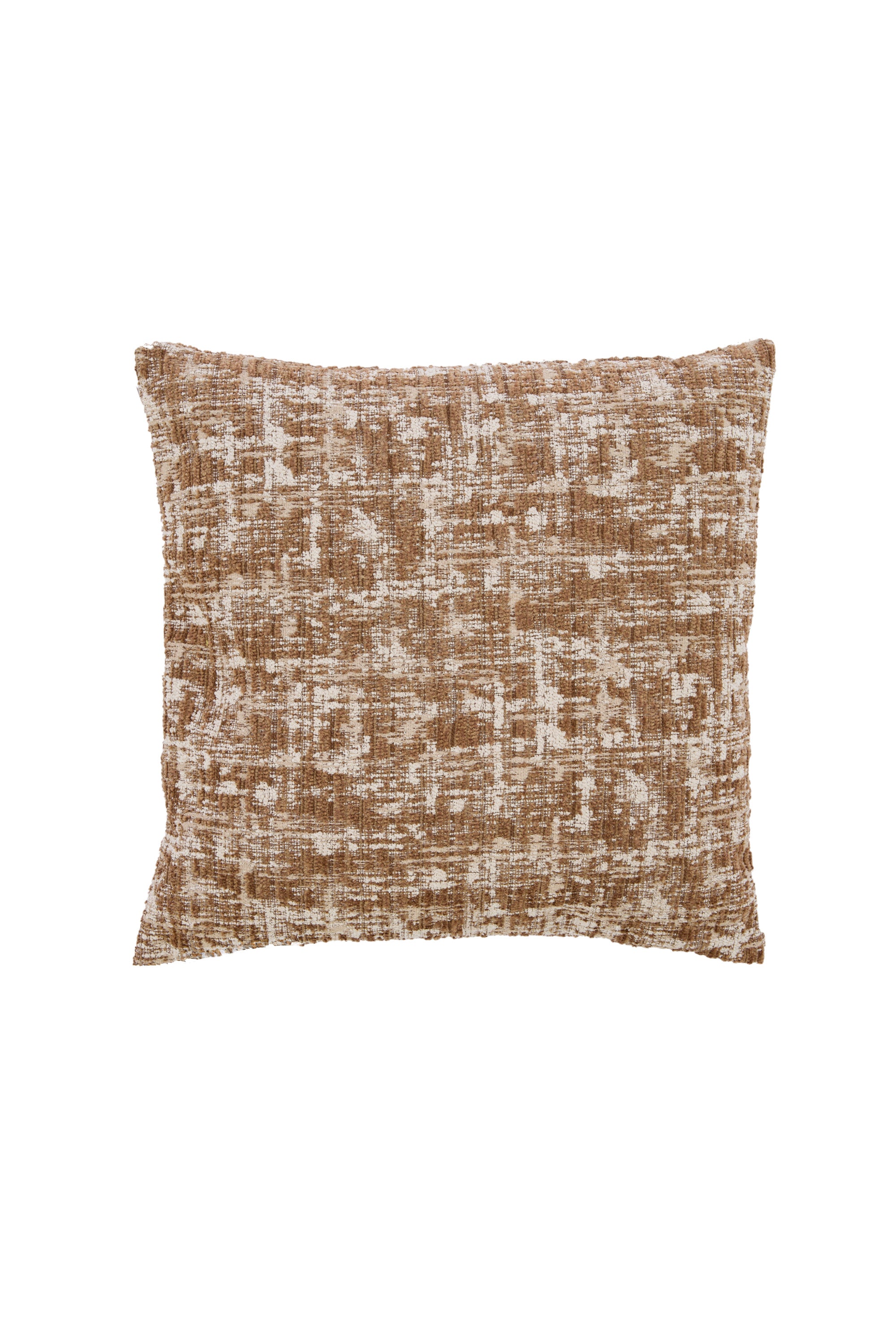Salida Brown & Cream Textured Feather Filled Square Cushion 45x45cm