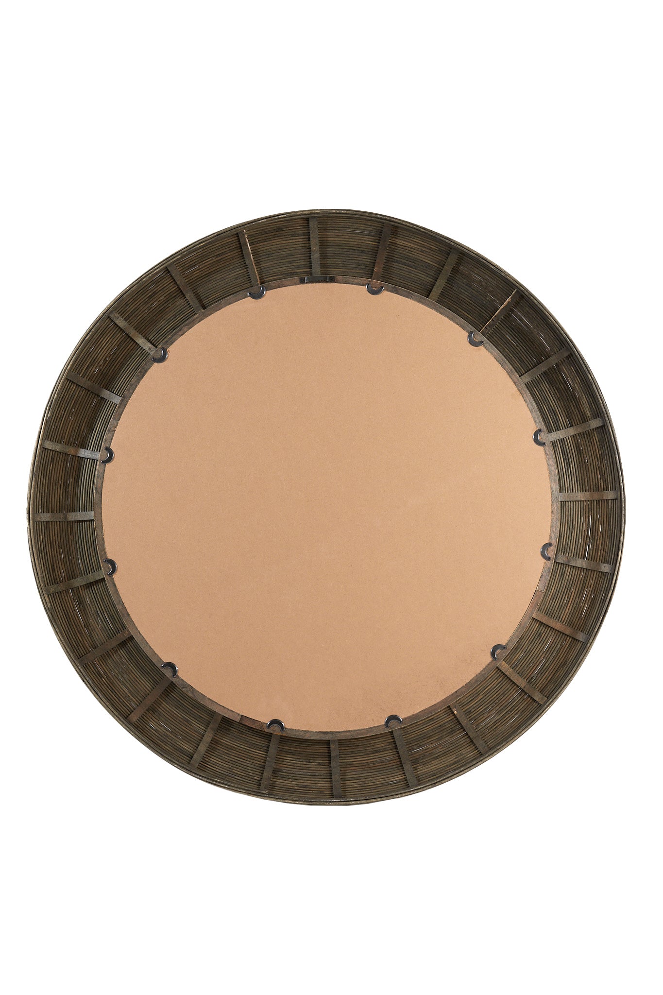 Piedre Brown Rattan Round Wall Mirror 109.5cm