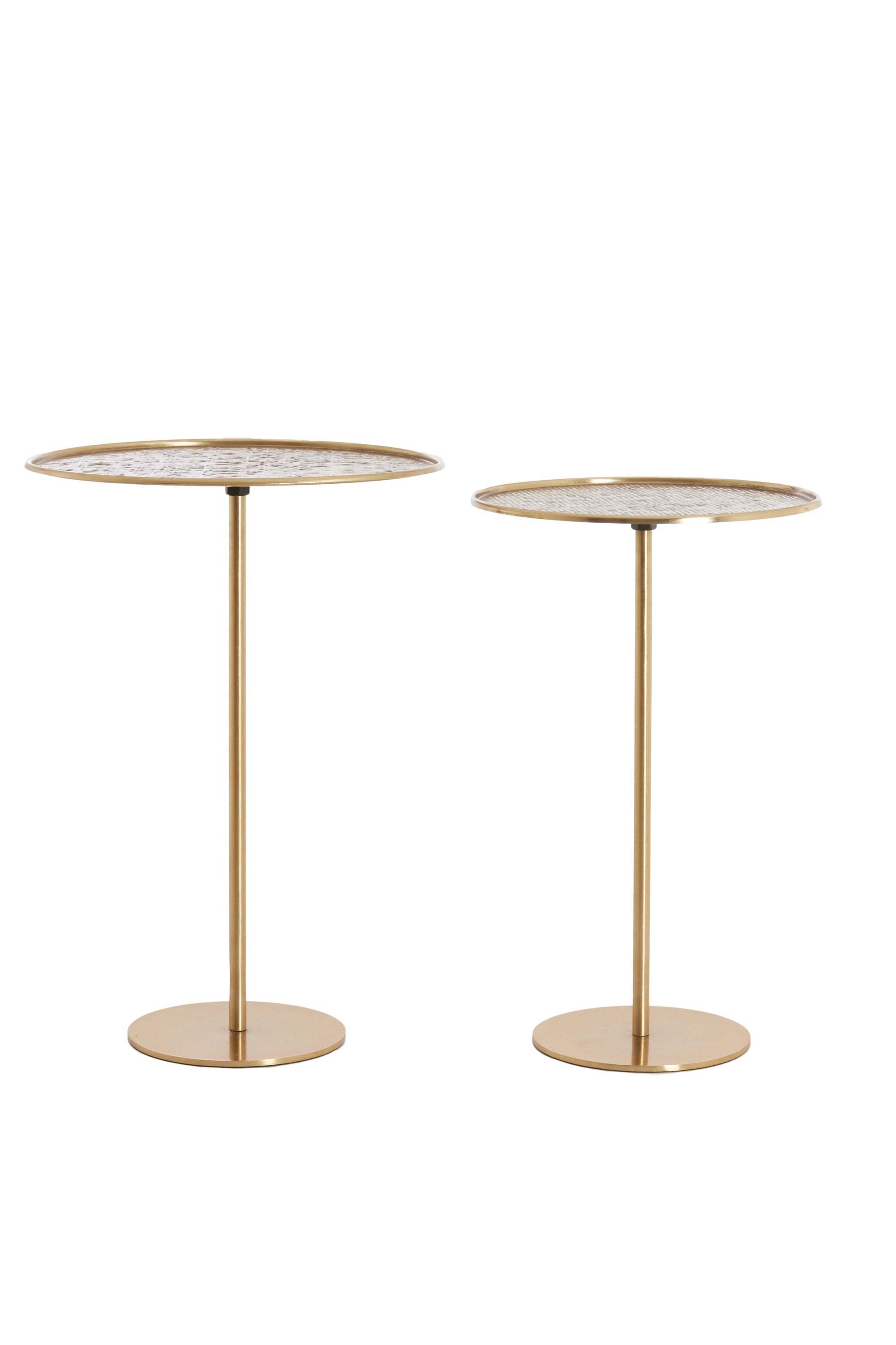 Lia Set of 2 Antique Bronze Metal Round Side Tables