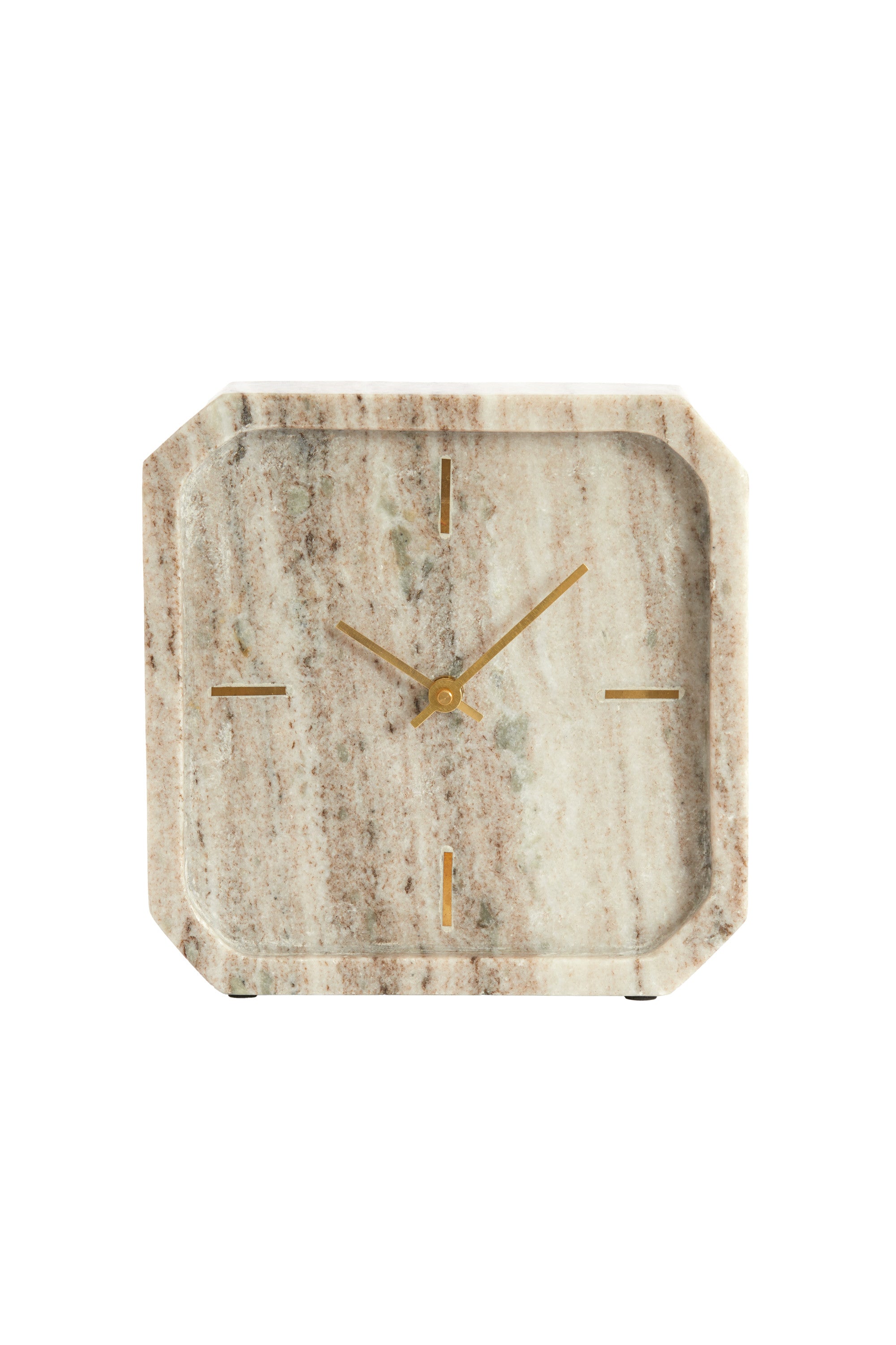 Pablia Sand/Grey Marble Table Clock 20.5cm