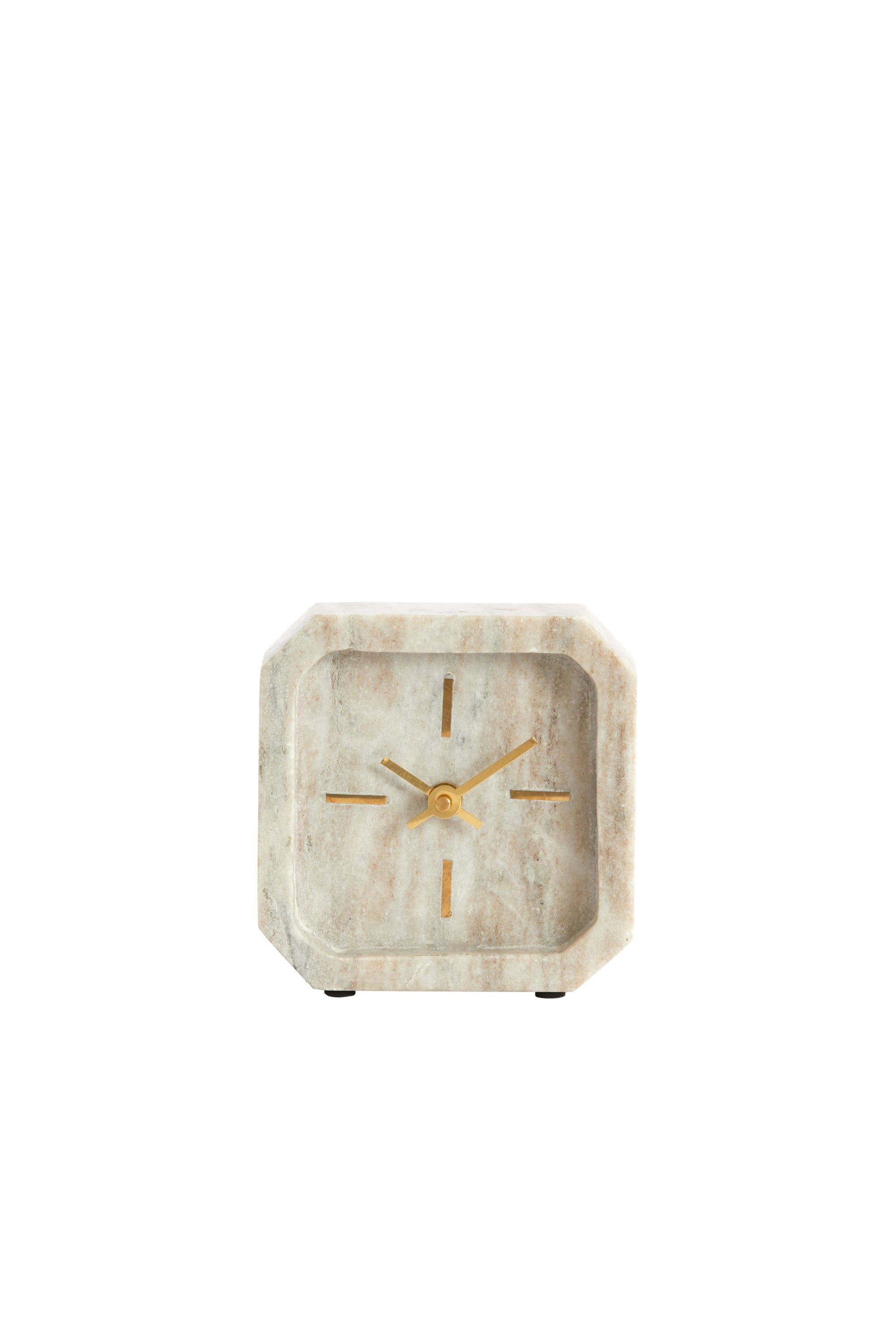 Pablia Sand/Grey Marble Table Clock 13cm