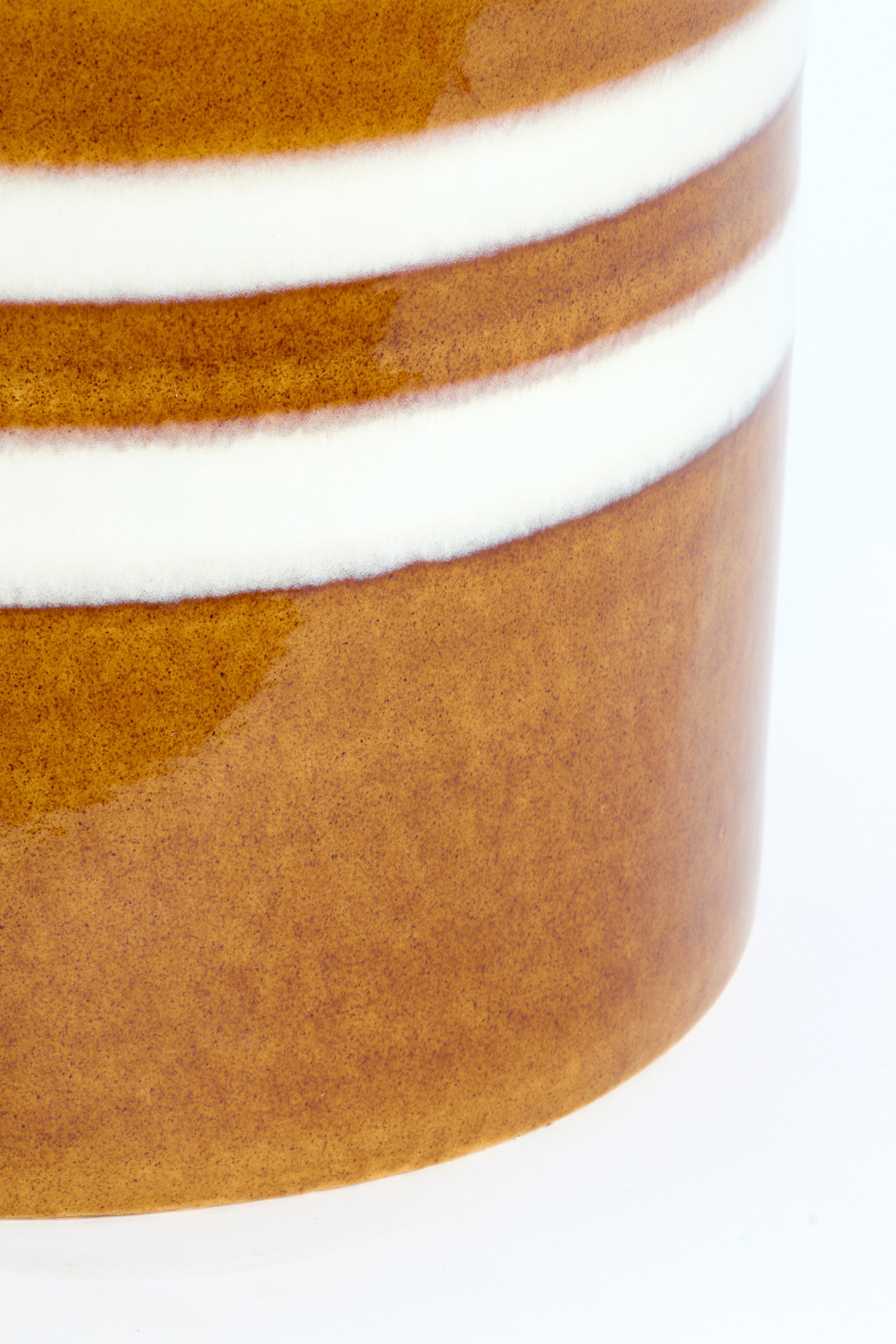 Mooca Cognac/White Ceramic Round Side Table 34cm