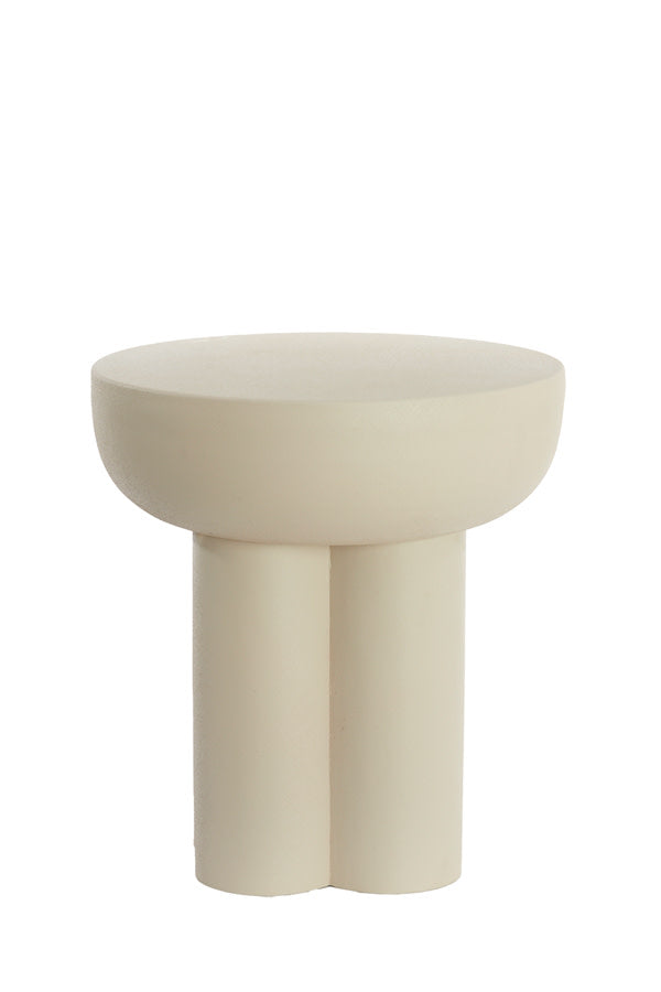 Mikola Matt Cream Metal Round Side Table