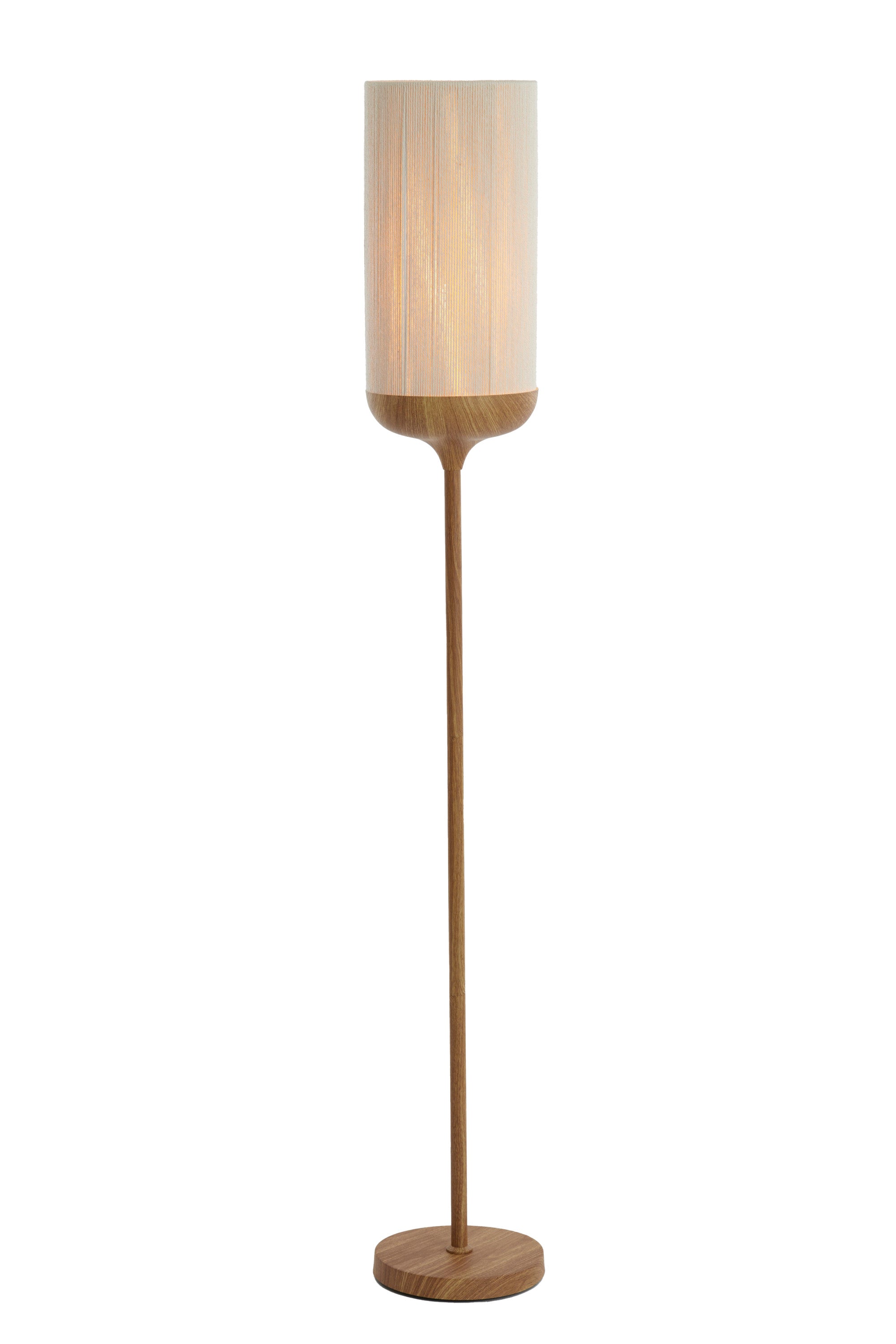 Dania Natural Wood Effect & Cream Rope Floor Lamp
