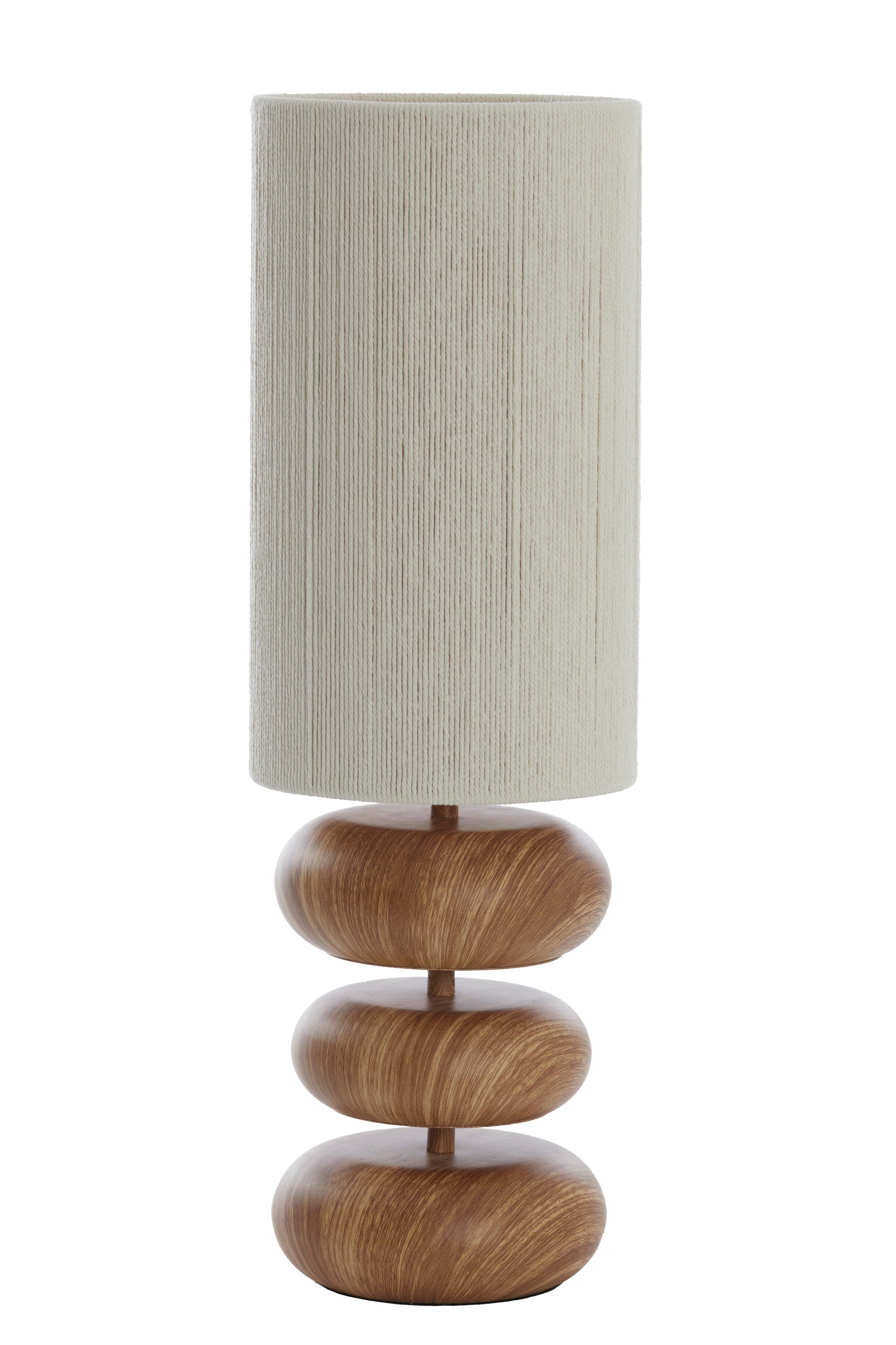 Danialo Natural Wood Effect & Cream Rope Table Lamp 67.5cm
