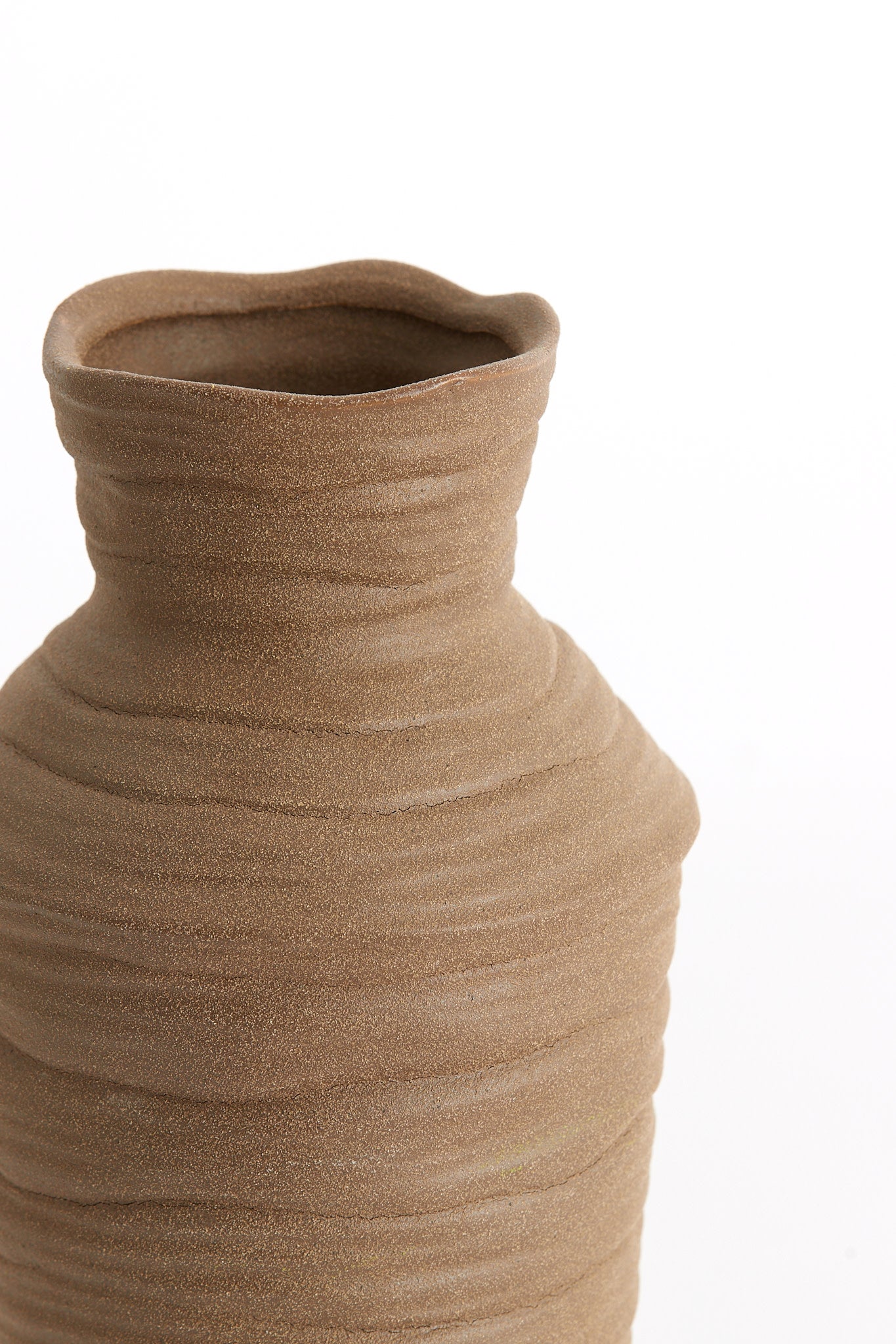 Greccio Matt Brown Ceramic Vase 28cm