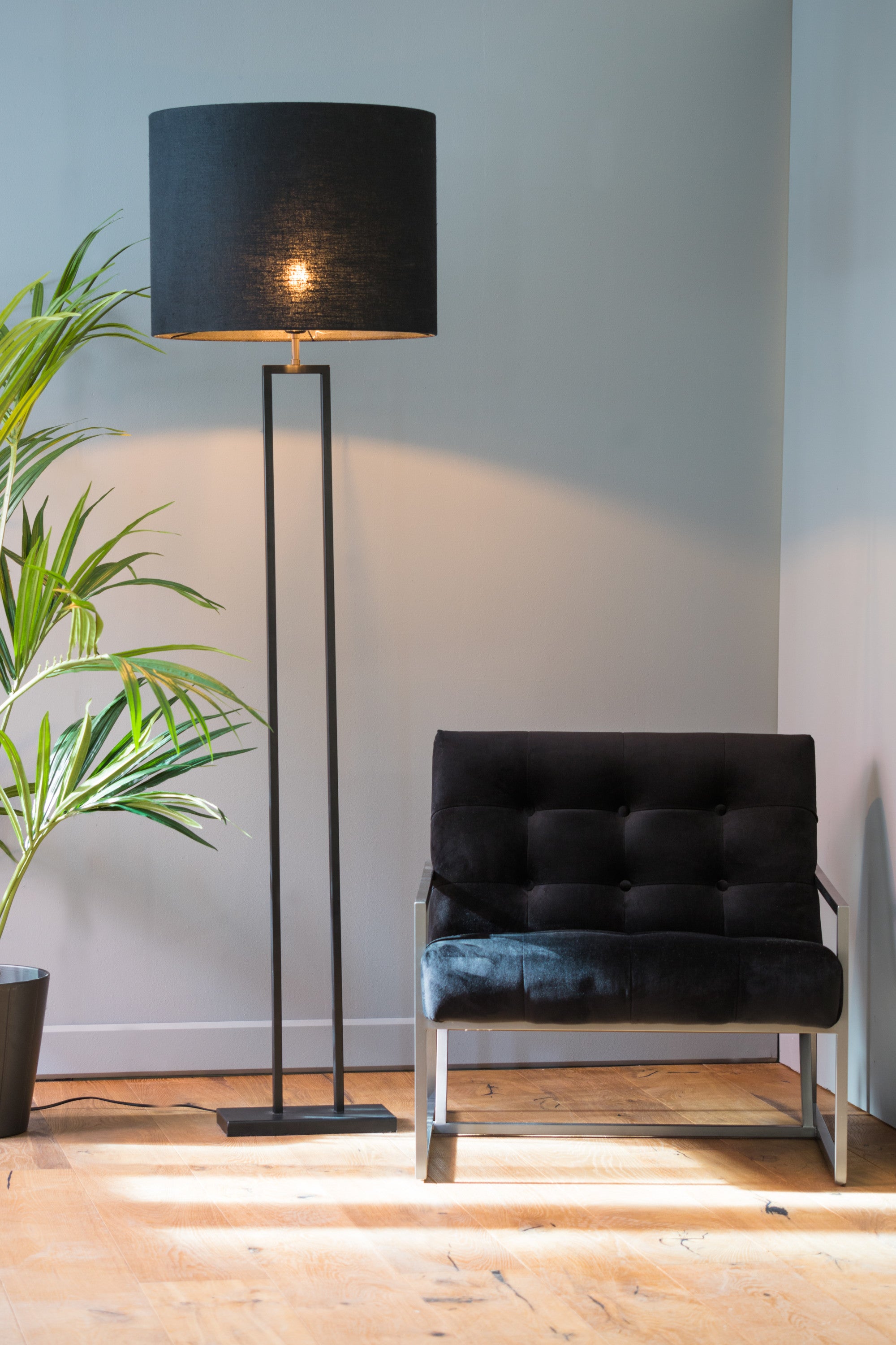 Shiva Matt Black Metal Floor Lamp Base