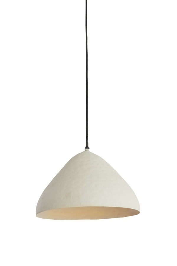Elimo Matt Cream Metal Pendant Light 32cm