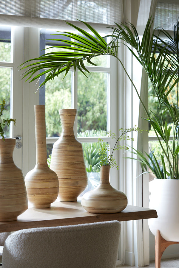 Karuna Wood & Matt Cream Decorative Planter on Stand 53cm