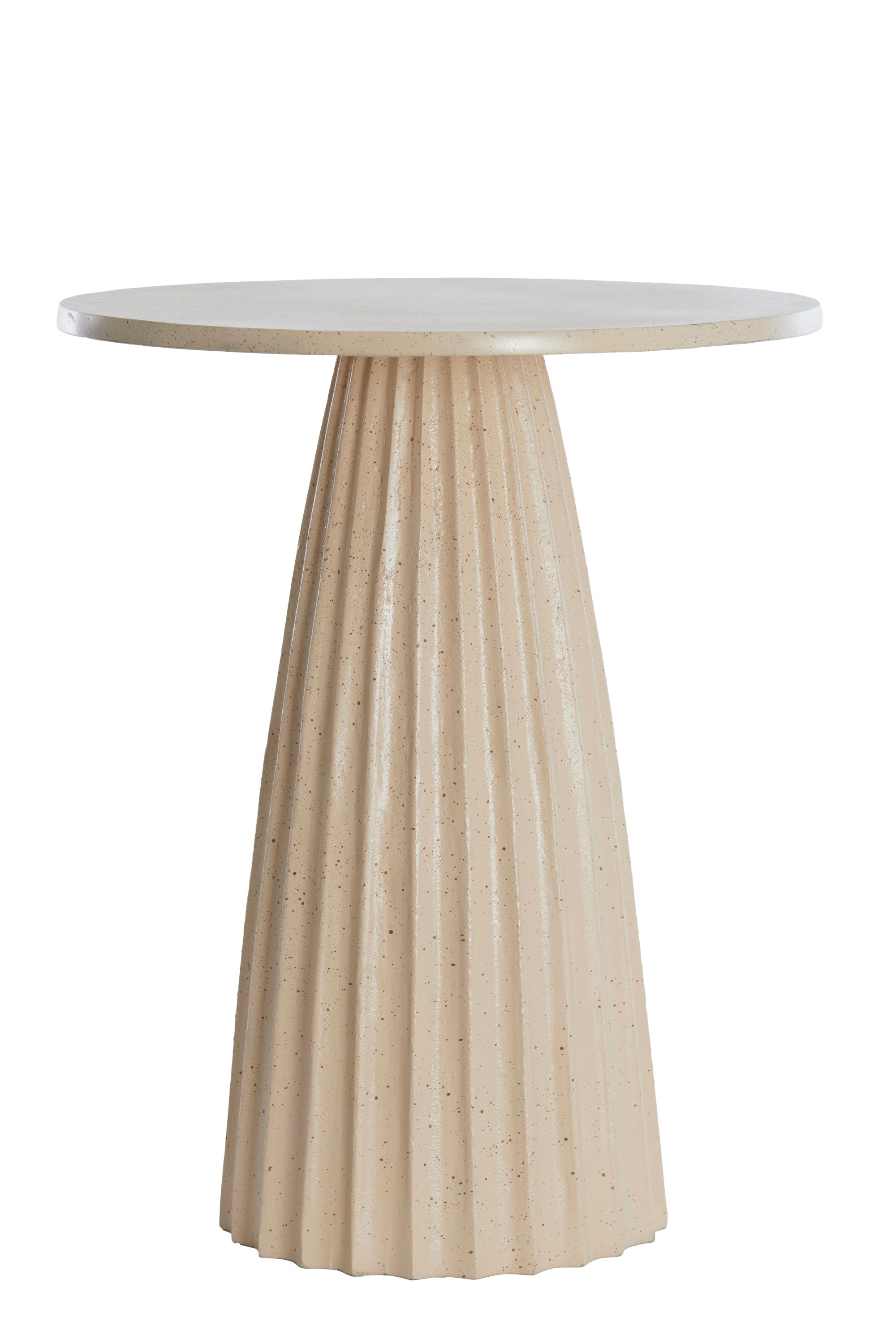 Veglia Matt Sand & Light Brown Spotted Metal Round Side Table 56cm