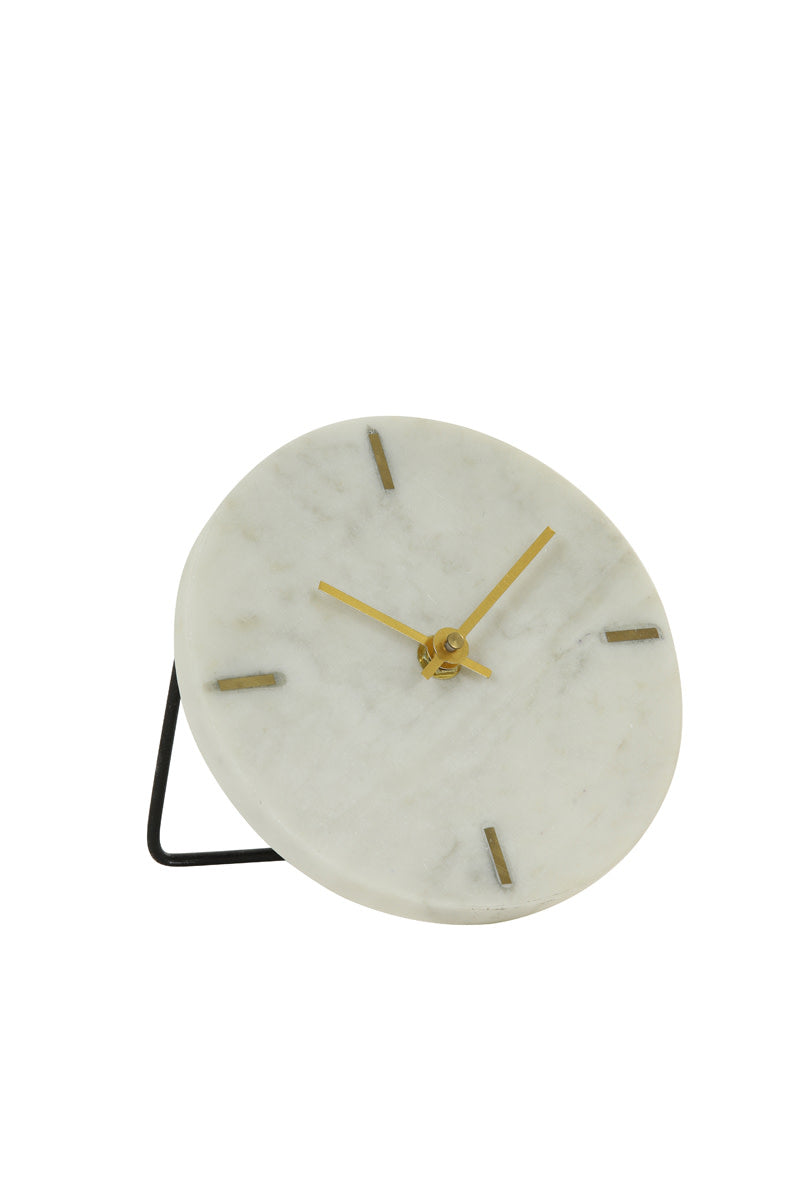 Moreno White Marble Table Clock 13cm