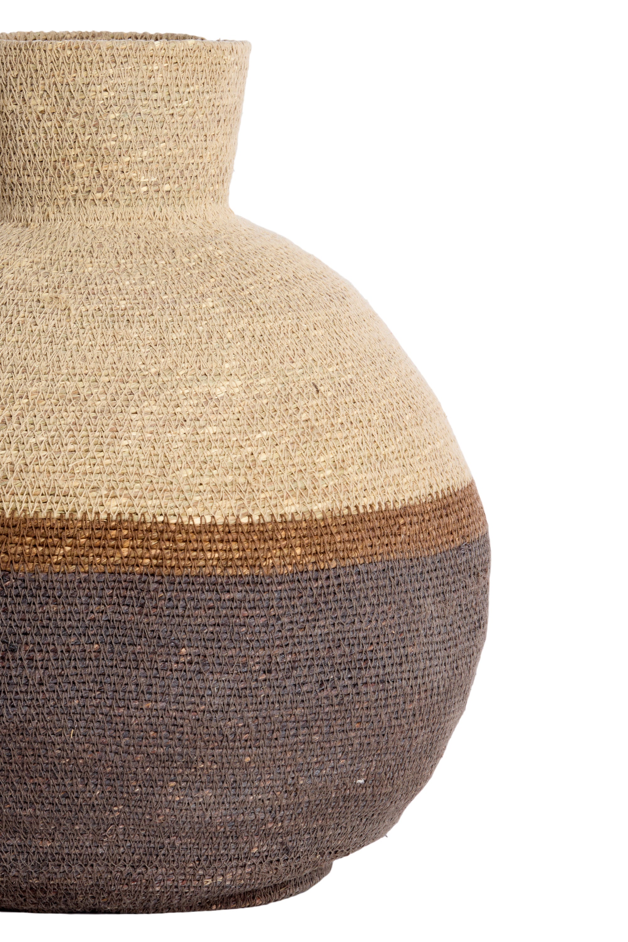 Bisira Natural & Brown Seagrass Storage Basket 37.5cm