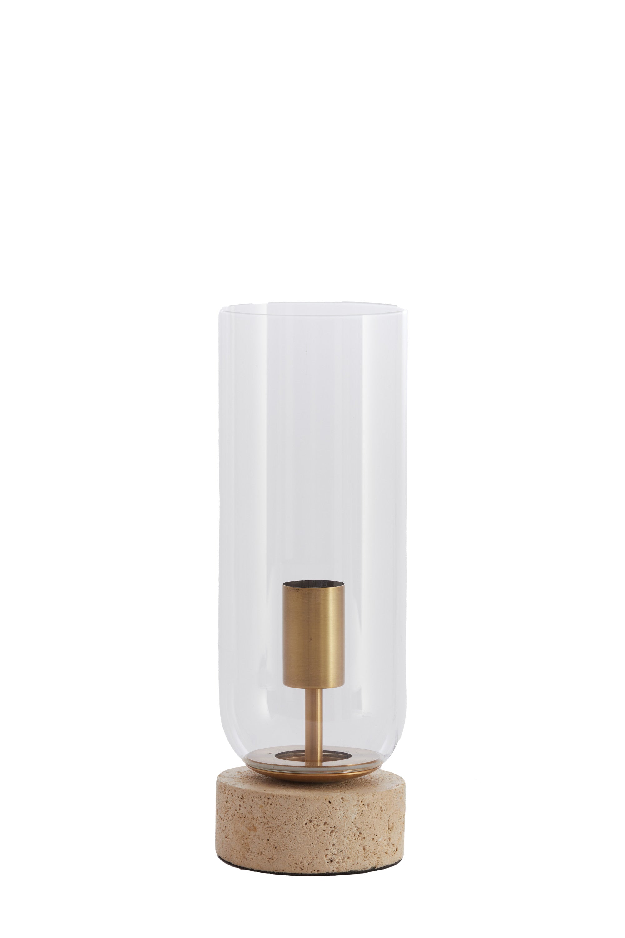 Rylano Clear Glass & Sand/Antique Bronze Table Lamp 35cm