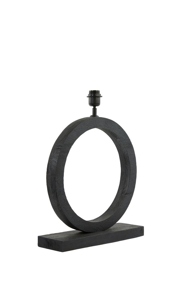 Tinar Matt Black Wood Table Lamp Base
