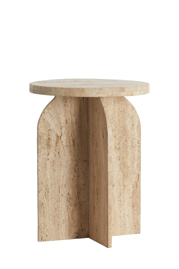 Otinia Sand Travertine Round Side Table 56cm