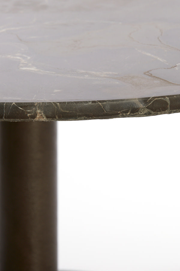 Pazo Dark Brown Marble Round Coffee Table