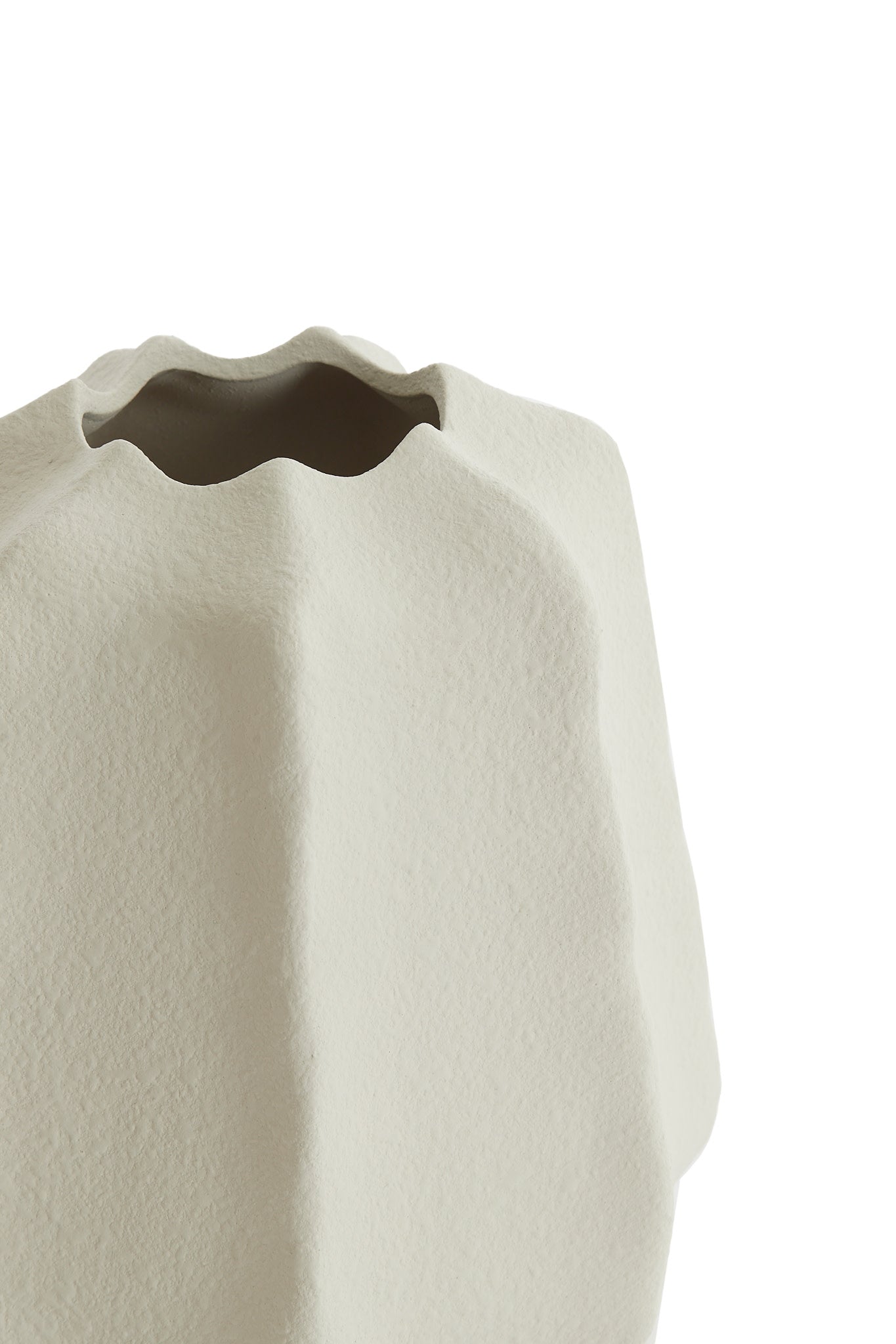 Arieiro Cream Fluted Ceramic Vase 25.5cm