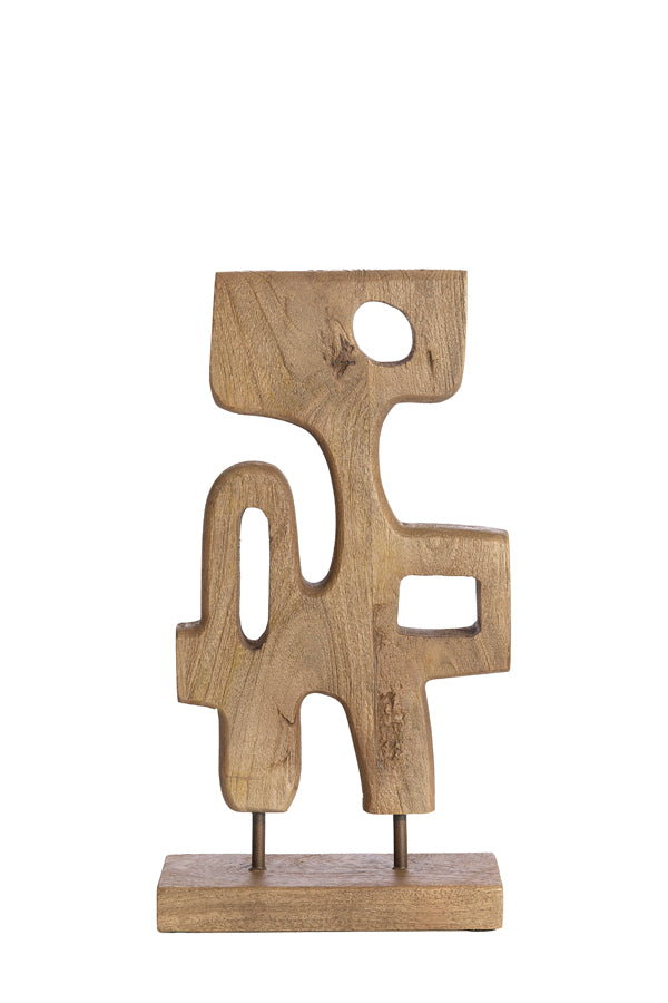 Sala Grey/Dark Brown Wood Abstract Ornament on Stand