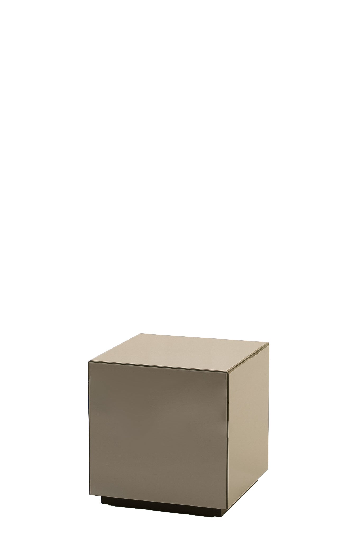 Daxton Brown Glass Plinth Side Table 40cm