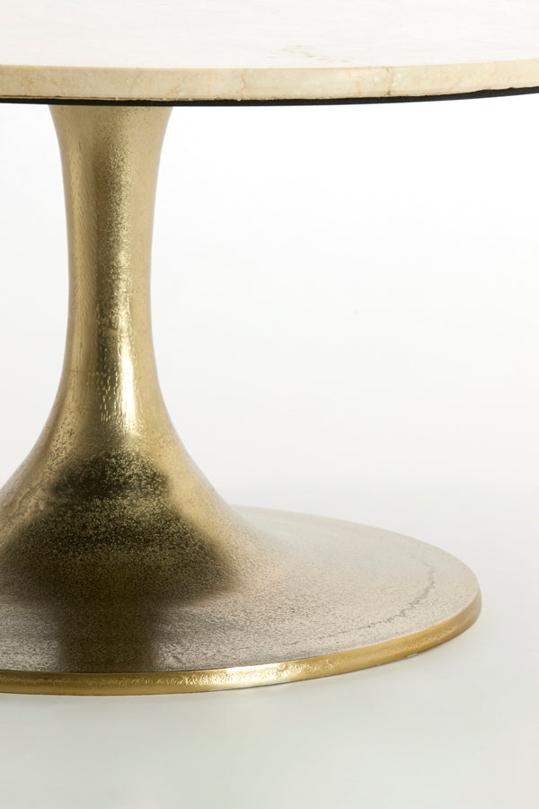 Tomar Sand/Pink Marble & Light Gold Round Side Table 36cm
