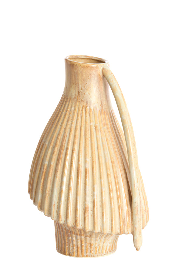 Forla Cream & Orange/Brown Ceramic Vase 39.5cm