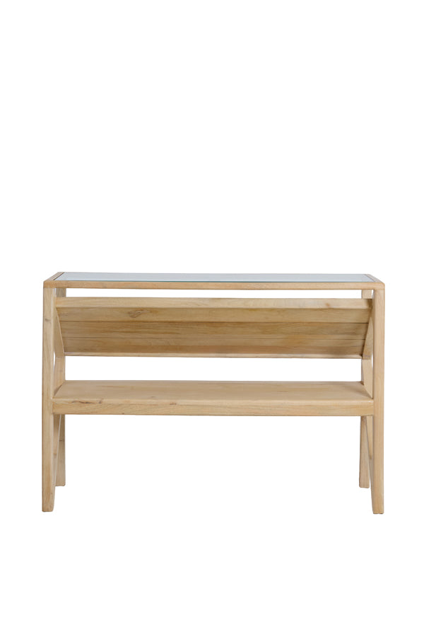 Yuki Natural Mango Wood & Glass Console Table