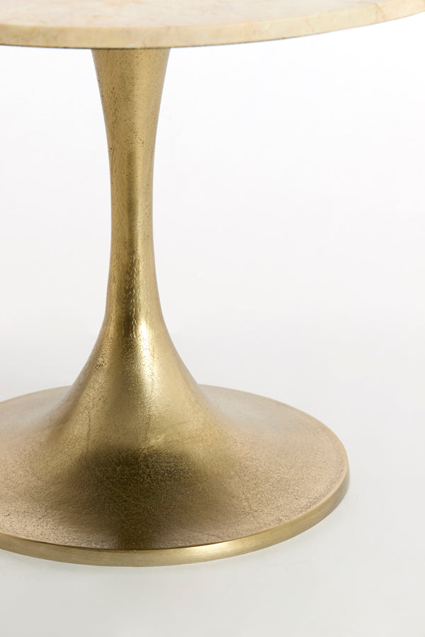 Tomar Sand/Pink Marble & Light Gold Round Side Table 41cm