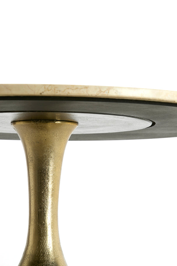 Tomar Sand/Pink Marble & Light Gold Round Side Table 36cm