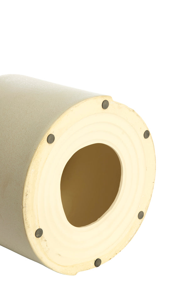 Chulilla Matt Cream Ceramic Round Side Table 34cm