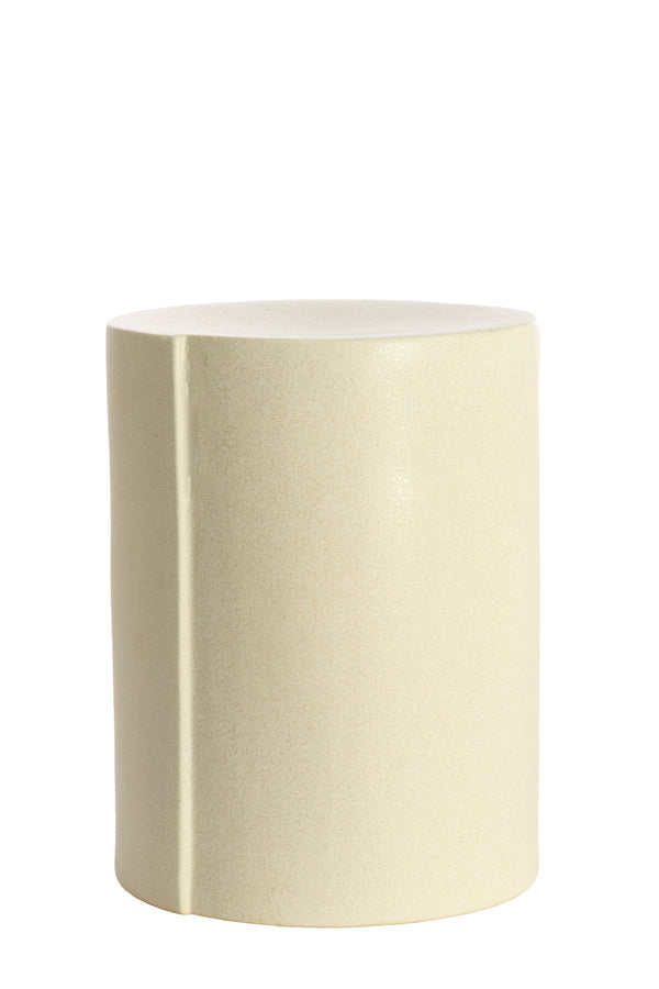 Chulilla Matt Cream Ceramic Round Side Table 44cm